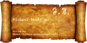 Hidasi Noémi névjegykártya